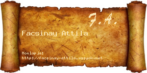Facsinay Attila névjegykártya